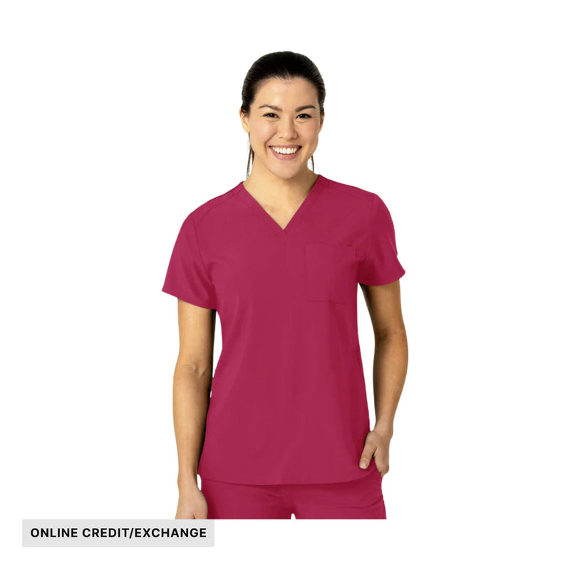 Wink Women's Flex n Reach V Neck Scrub Top - Viva Magenta