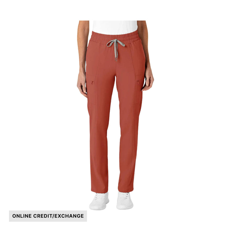 Wink Women's High Waist Slim Leg Scrub Pant - Mineral Red