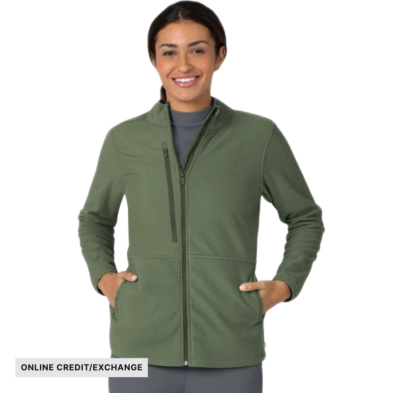 Wink Women's Micro Fleece Zip Jacket - Olive