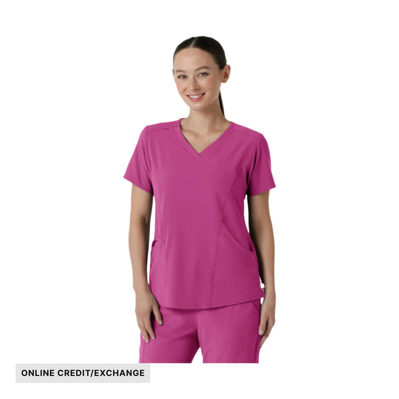 Wink Women's Renew V Neck Scrub Top - Raspberry