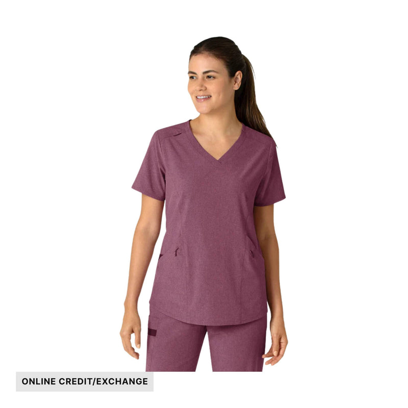 Wink Women's Renew V Neck Scrub Top - Wine Heather