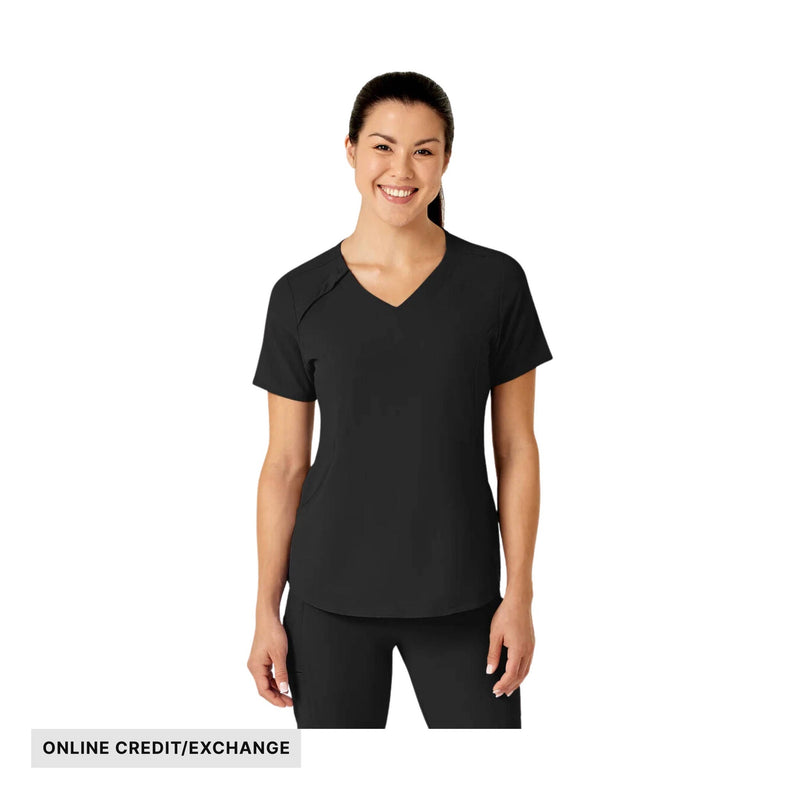 Wink Women's Renew Zip Accent Scrub Top - Black