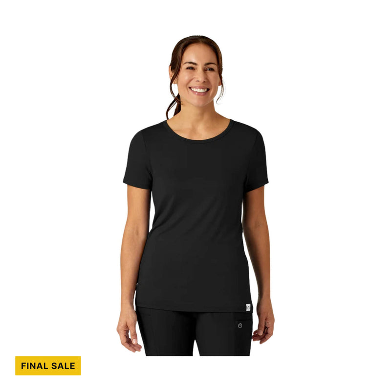 Wink Women's Silky Knit Short Sleeve Scrub Tee - Black