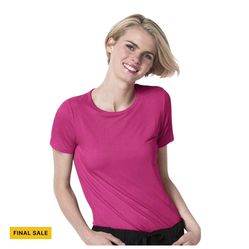 Wink Women's Silky Knit Short Sleeve Scrub Tee - Hot Pink