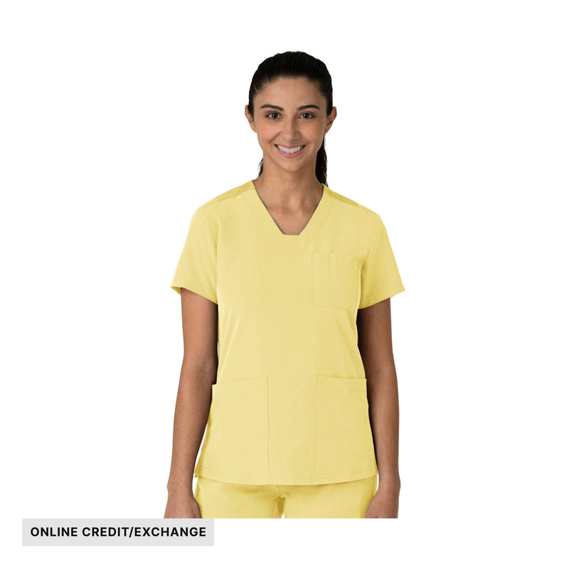 Wink Women's V Neck Flex Panel Scrub Top - Sunshine Yellow