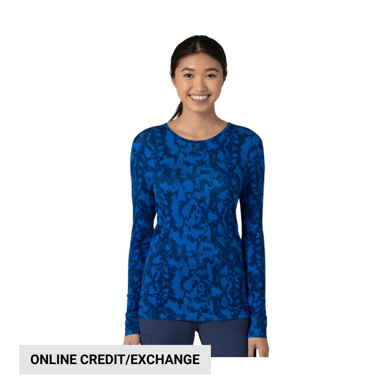 Wink Women's All Over Print Silky Scrub Tee - Midnight Mist