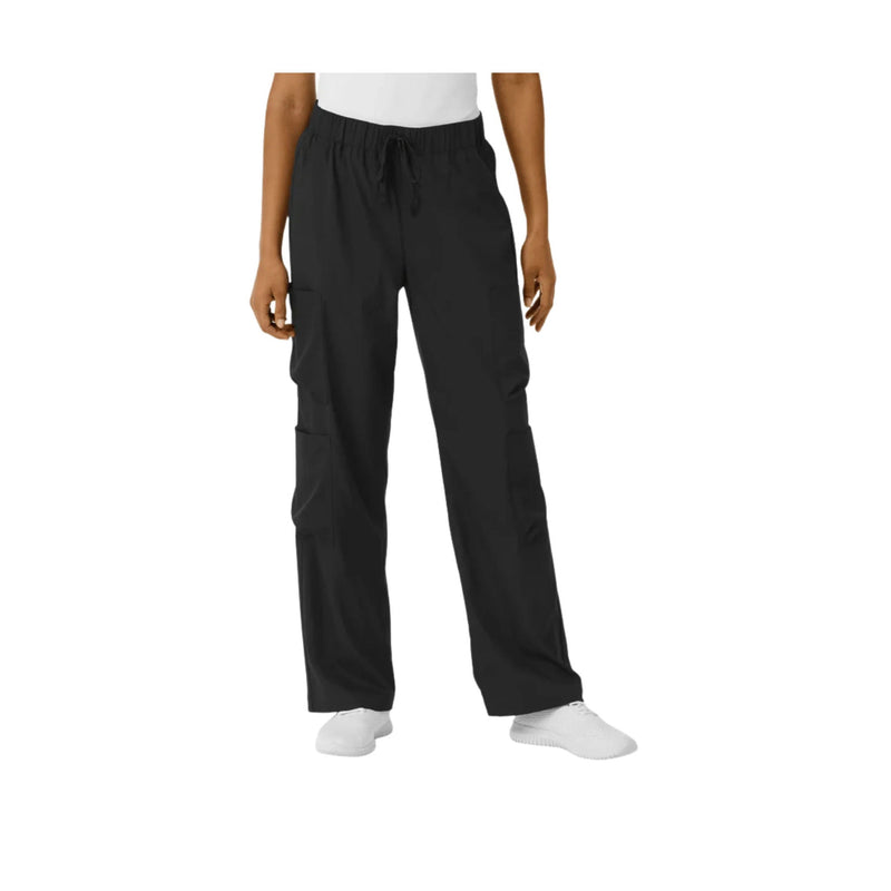 Wink Women's Boundless Classic Wide Leg Cargo Scrub Pant - Black