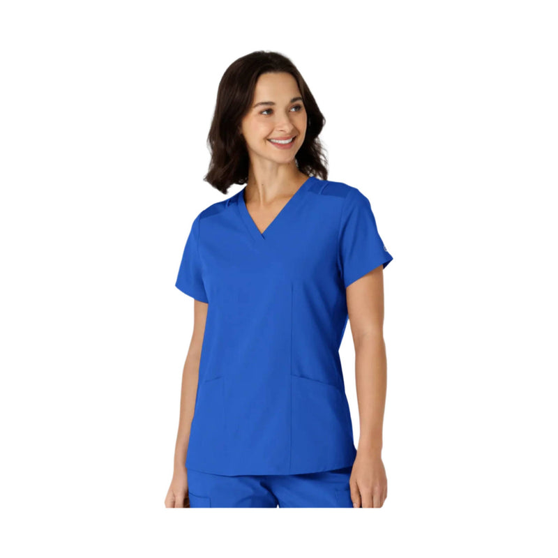 Wink Women's Flex n Reach Side Panel V Neck Scrub Top - Royal