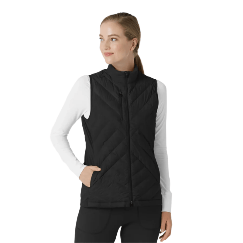 Wink Women's Quilted Scrub Vest - Black