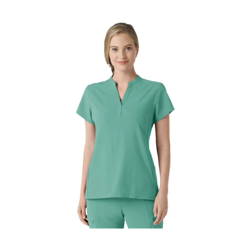 Wink Women's Renew Mandarin Collar Scrub Top - Turquoise