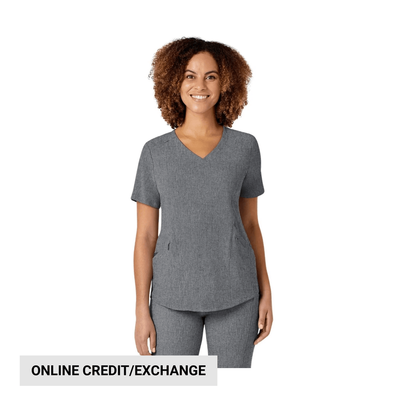 Wink Women's Renew V Neck Scrub Top - Grey Heather
