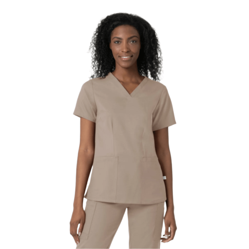 Wink Women's Thrive Fitted 3 Pocket V Neck Scrub Top - Haze