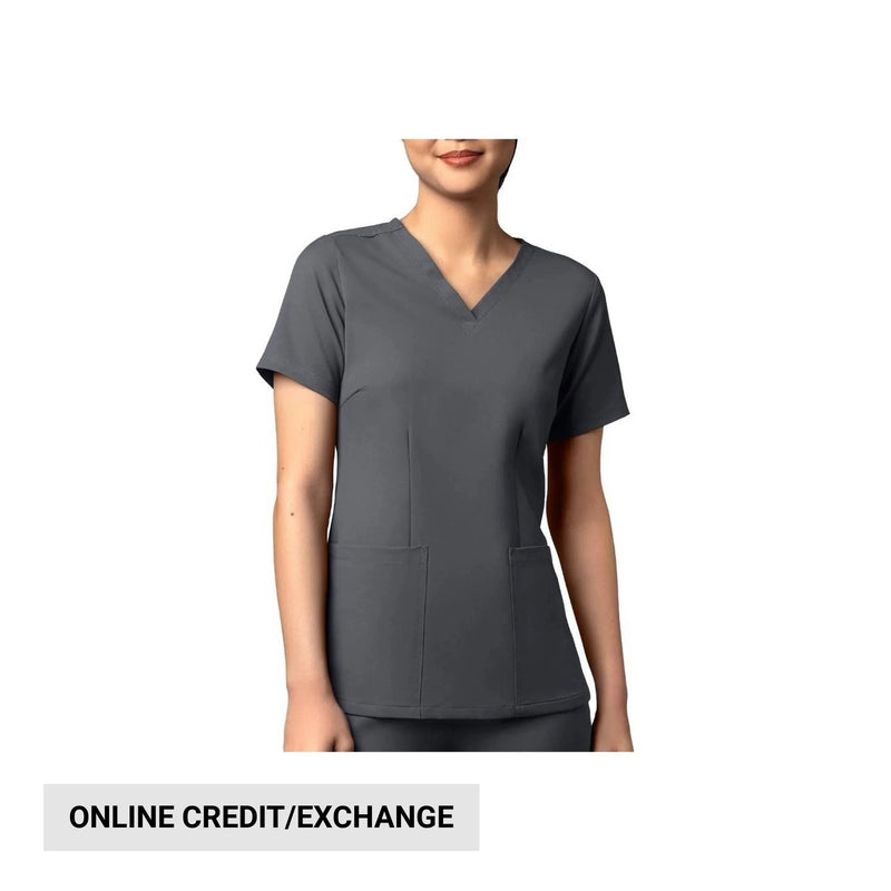 Wink Women's Thrive Fitted 3 Pocket V Neck Scrub Top - Pewter