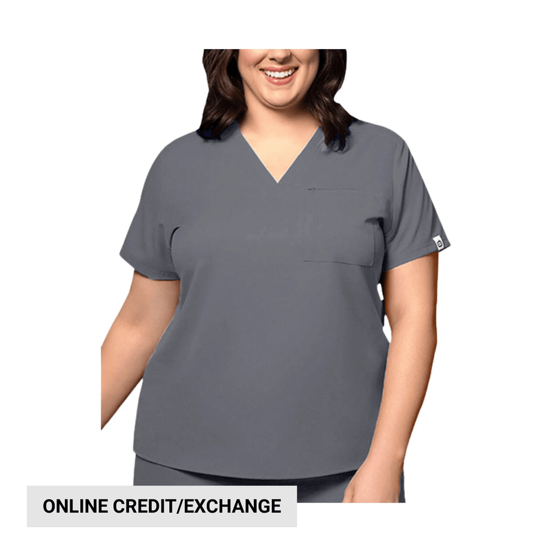 Wink Women's Thrive V-Neck Tuck-In Scrub Top - Pewter
