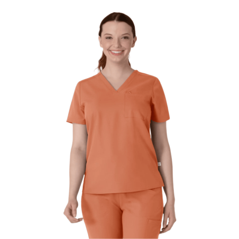 Wink Women's Thrive V Neck Tuck In Scrub Top - Terra Cotta