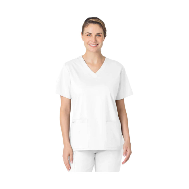 Wink Women's V Neck Scrub Top - White