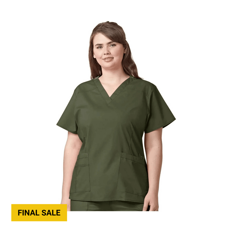Wink Women's Verity V-Neck Scrub Top - Forest Green