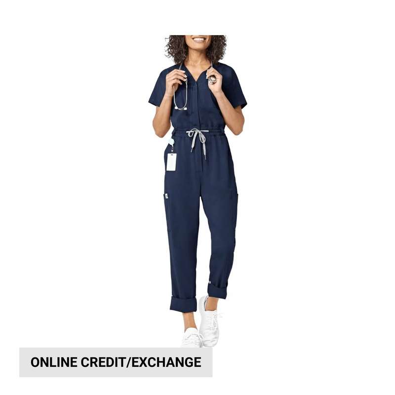 Wink Women's Zip Front Jumpsuit - Navy