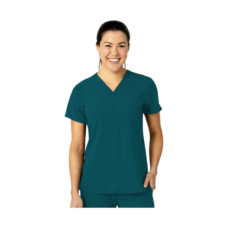 Wink Women's Flex n Reach V Neck Scrub Top - Caribbean
