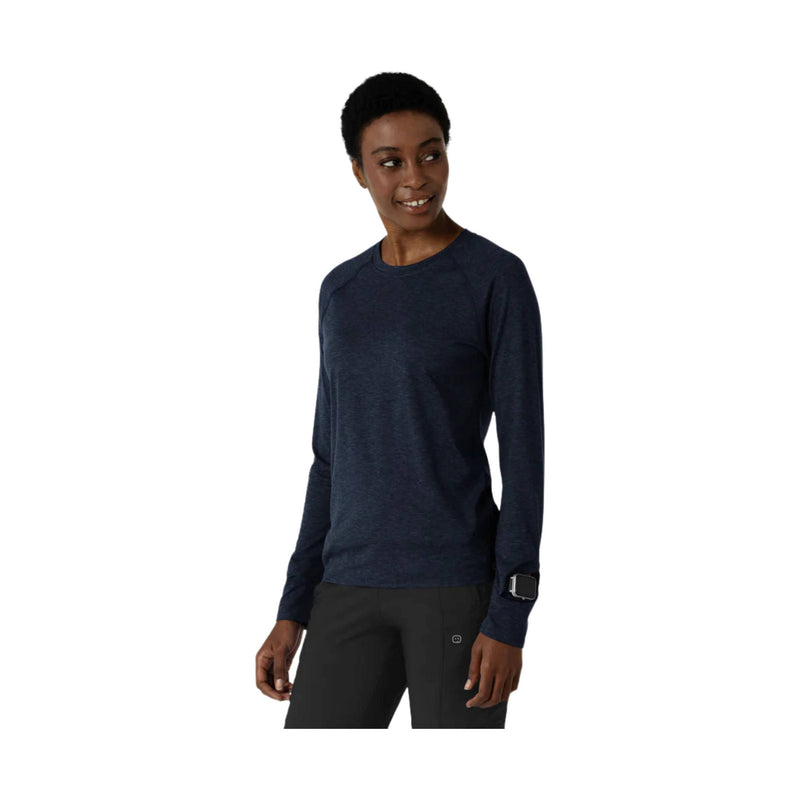 Wink Women's Watch Window Long Sleeve Underscrub Top - Navy Heather