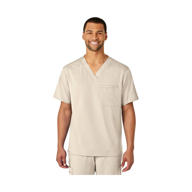 Wink Men's Pro V Neck Scrub Top - Khaki