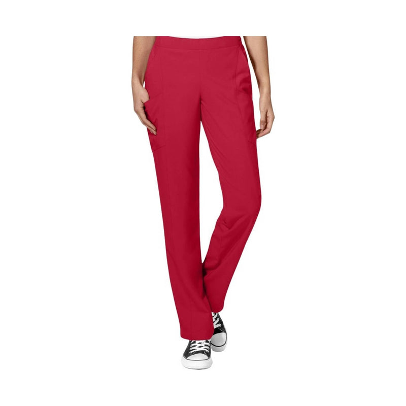Wink Women's Flat Front Double Cargo Pant - Red