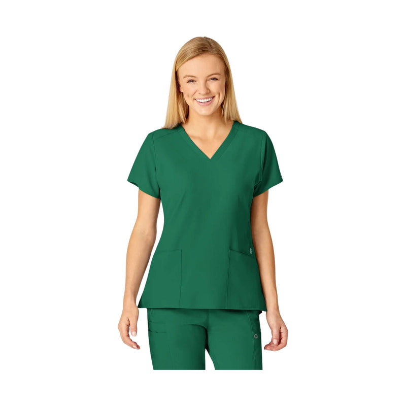 Wink Women's Flex Back Fashion V Neck Scrub Top - Hunter Green