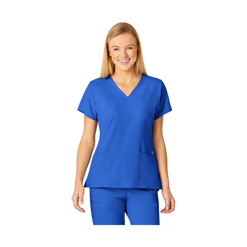 Wink Women's Flex Back Fashion V Neck Scrub Top - Royal