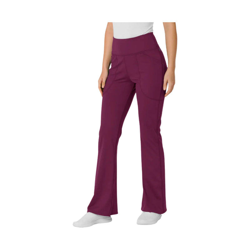 Wink Women's Knit Flare Yoga Scrub Pant - Wine