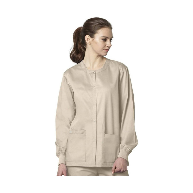 Wink Work Snap Front Scrub Jacket - Khaki