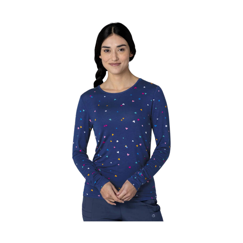 Wink Zoe Chloe Women's Silky Print Tee - Confetti Hearts Knit
